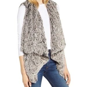 WIT & WISDOM Gray Faux Fur Vest